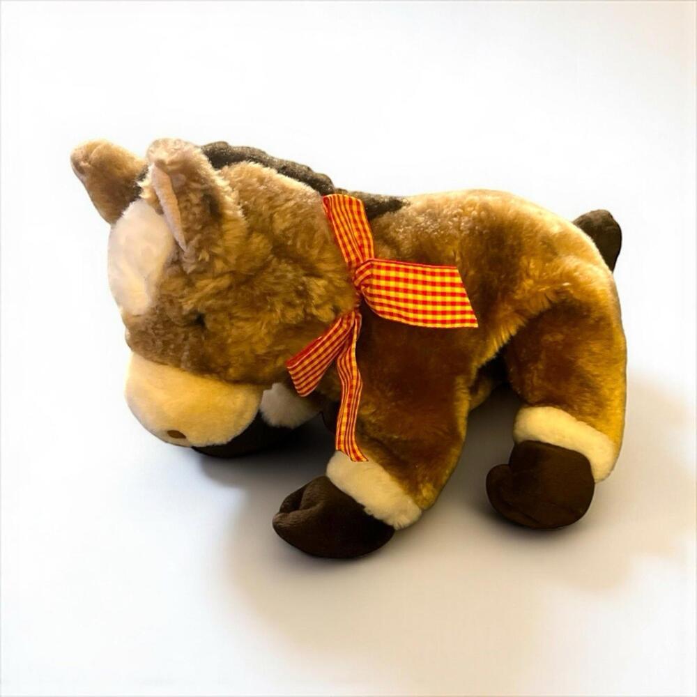 Toys R Us Animal Alley Plush Y2K Stuffed Horse Brown And White Vintage 2000 #2